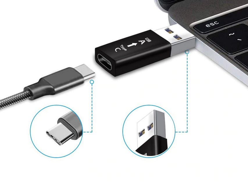 USB male to Type-C female redukce adapter